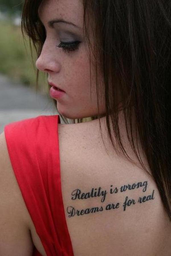 Reality is wrong Dreams are for real tattoo