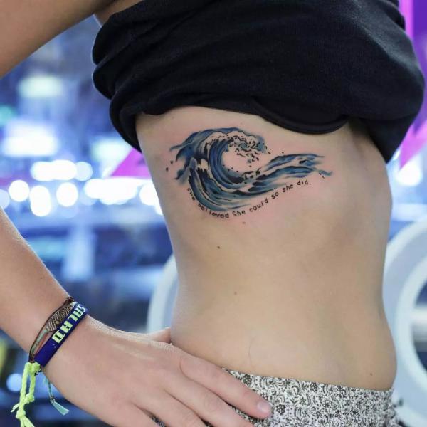 She believed she could so she did wave tattoo