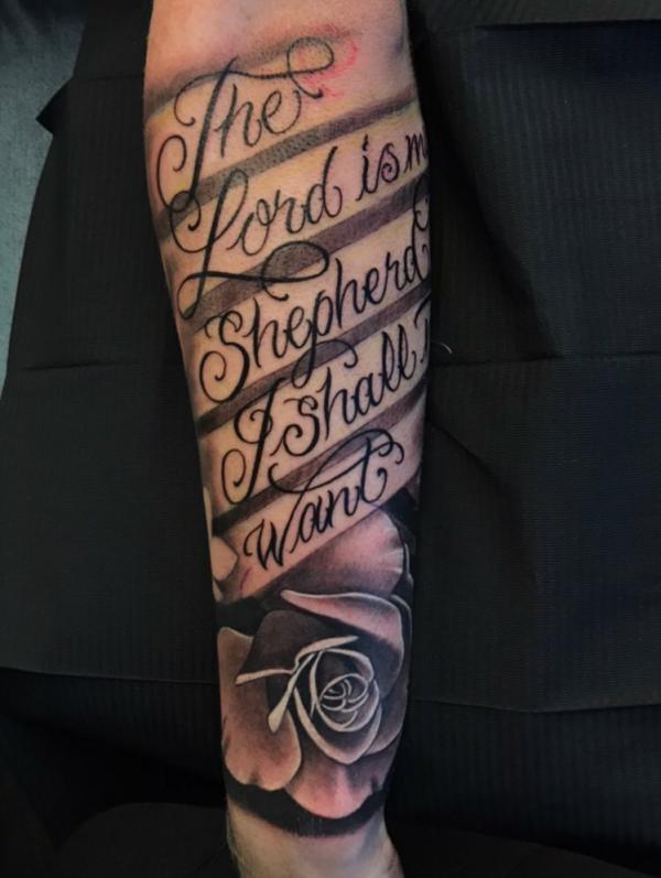 The lord is my shepherd i shall not want tattoo