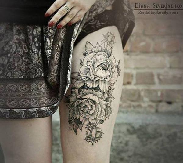 23 Best Rose Thigh Tattoo Ideas for Women  StayGlam