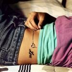 A cursive word love on side