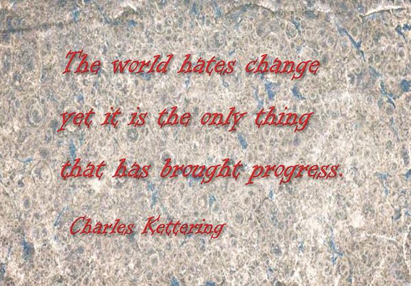 13 The world hates change, yet it is the only thing that has brought progress