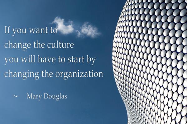 15 If you want to change the culture, you will have to start by changing the organization