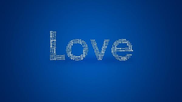 41 Love Blue Background HD Wallpaper