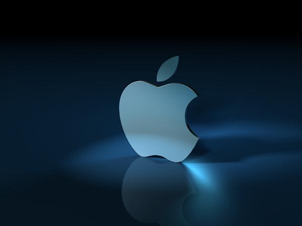 44 Blue Apple 3d Logo Nice Wallpaper