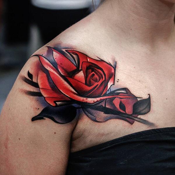 Update more than 74 rose tattoos for shoulders best  thtantai2