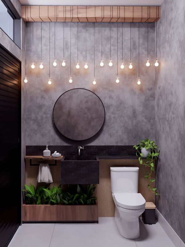 Go green in the small bathroom