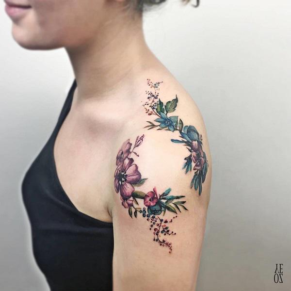 Tattoo uploaded by ned pines  floral shoulder cap for haydn blackwork  florals floral botanical illustrative poppies qttr  Tattoodo