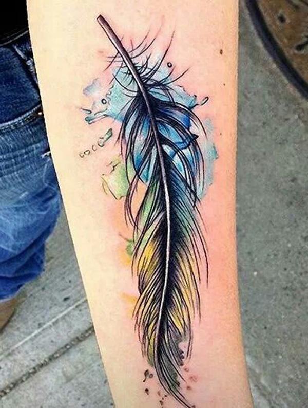 Peacock Feather Tattoo by Muriel Zao TattooNOW