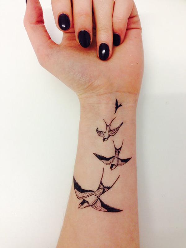19 Swooping Swallows temporary tattoo