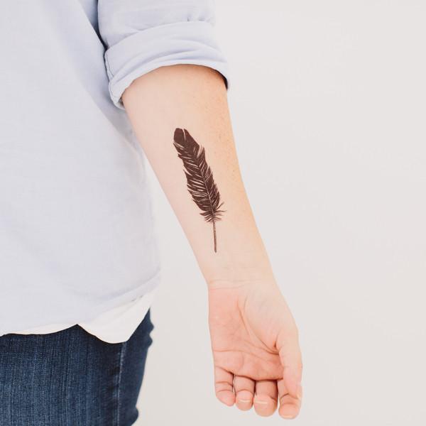 25 feathers temporary tattoos