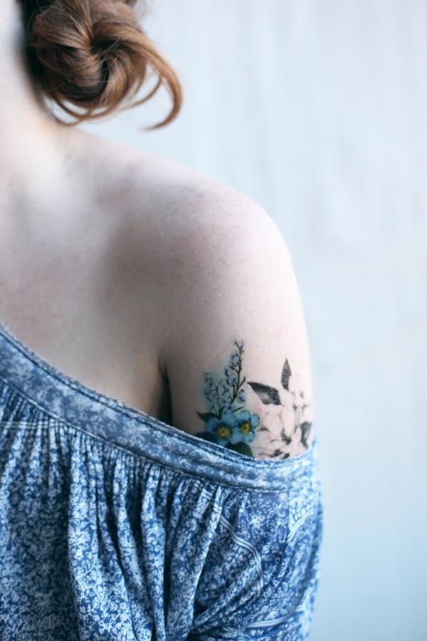 37 Floral temporary tattoos on arm