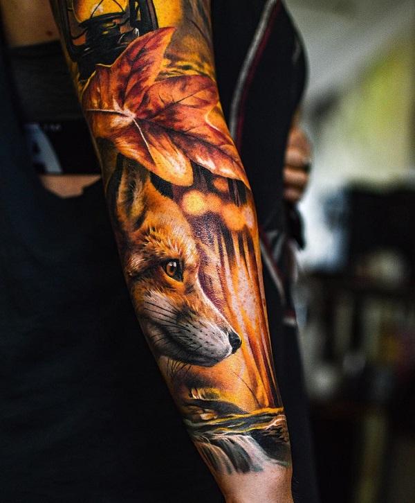 Luco tattoo  Finished Neils Japanese foxkitsune sleeve today Thanks  Neil till next time  Facebook