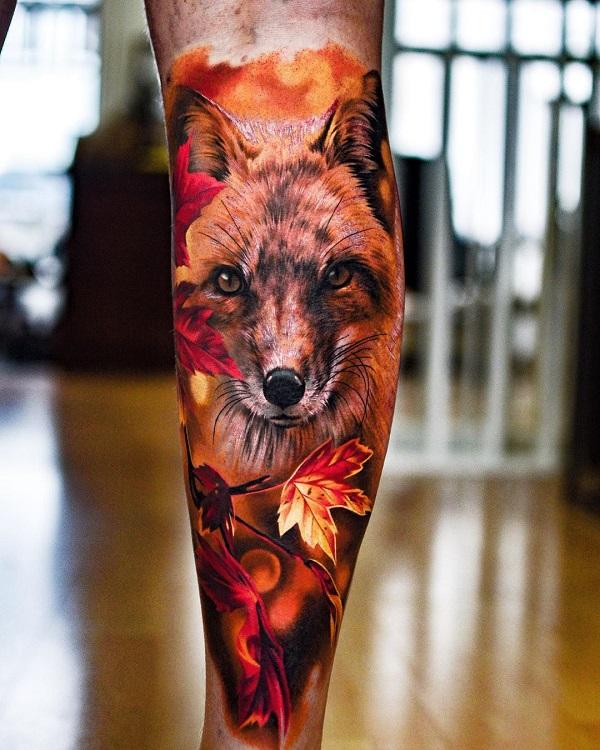 32 Colorful Fox Tattoos On Chest  Tattoo Designs  TattoosBagcom