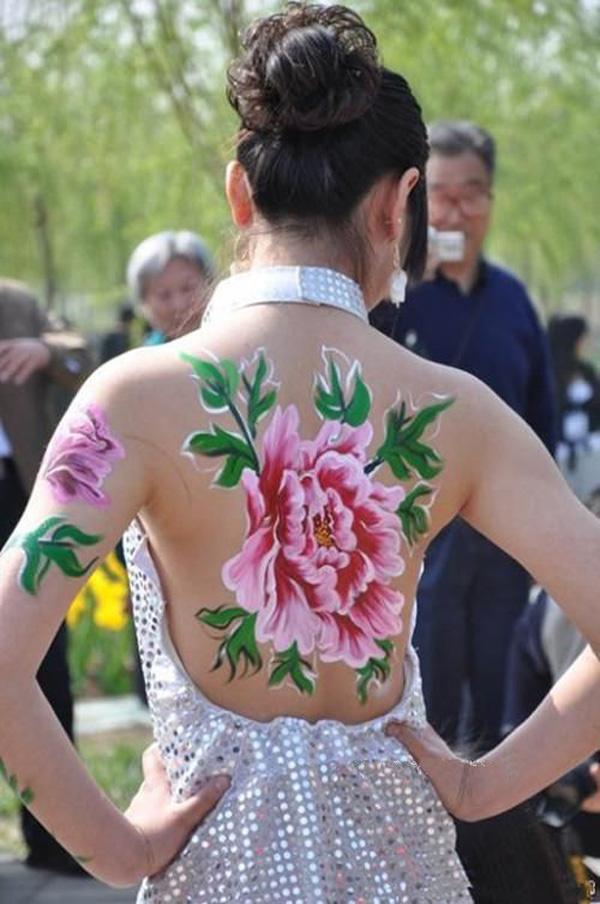 45 Flower Temporary Tattoo on Back