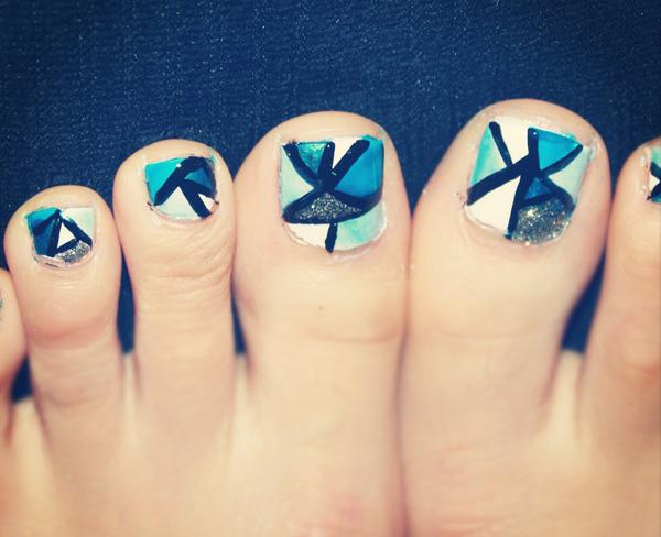 10. Abstract Toe Nail Design with Pink Polish - wide 6