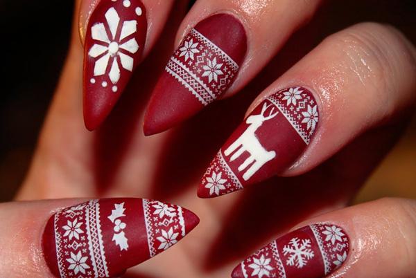 Merry Christmas Stiletto Nails