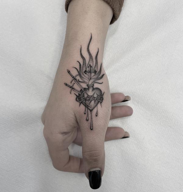 Tattoo uploaded by Bri Davie • Thumb dagger tattoo • Tattoodo
