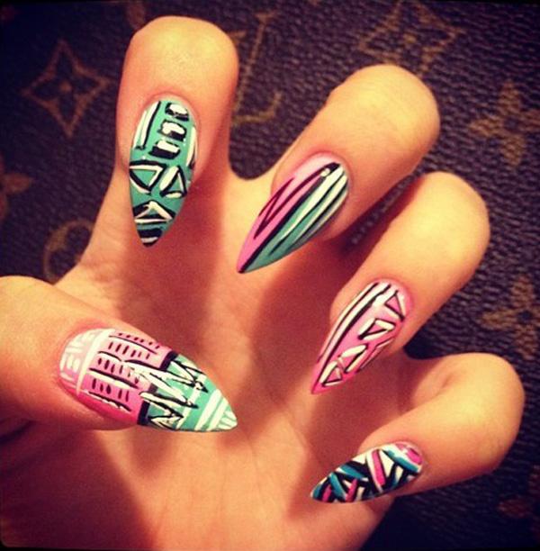 abstract stiletto nails