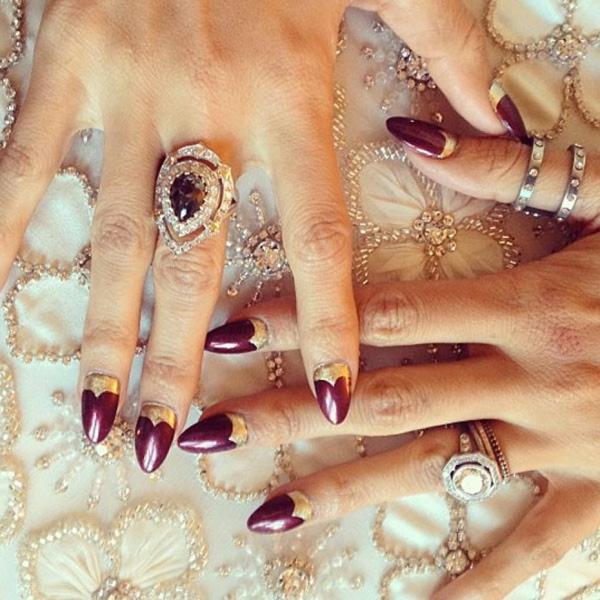 deep love stiletto nails