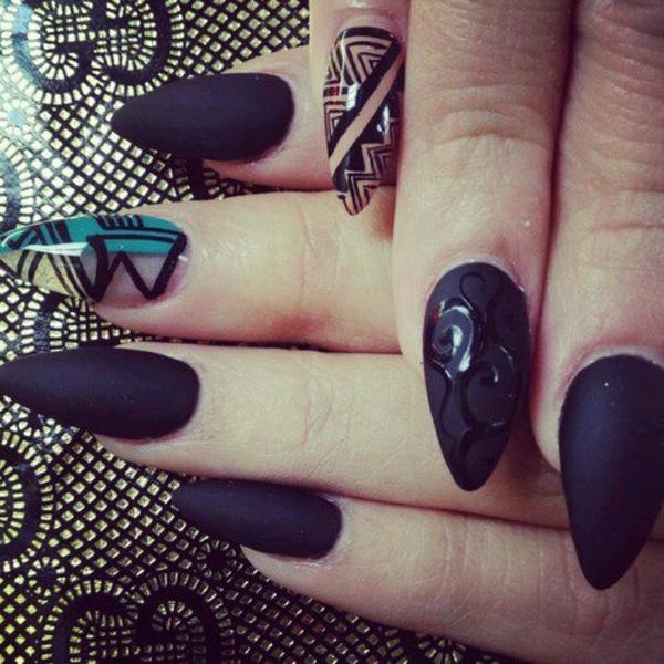 elegant black stiletto nails