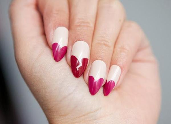love heart stiletto nails