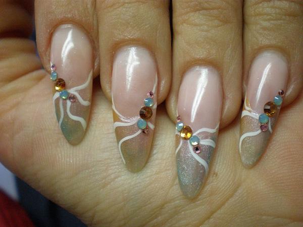 stiletto Nail designs with deco