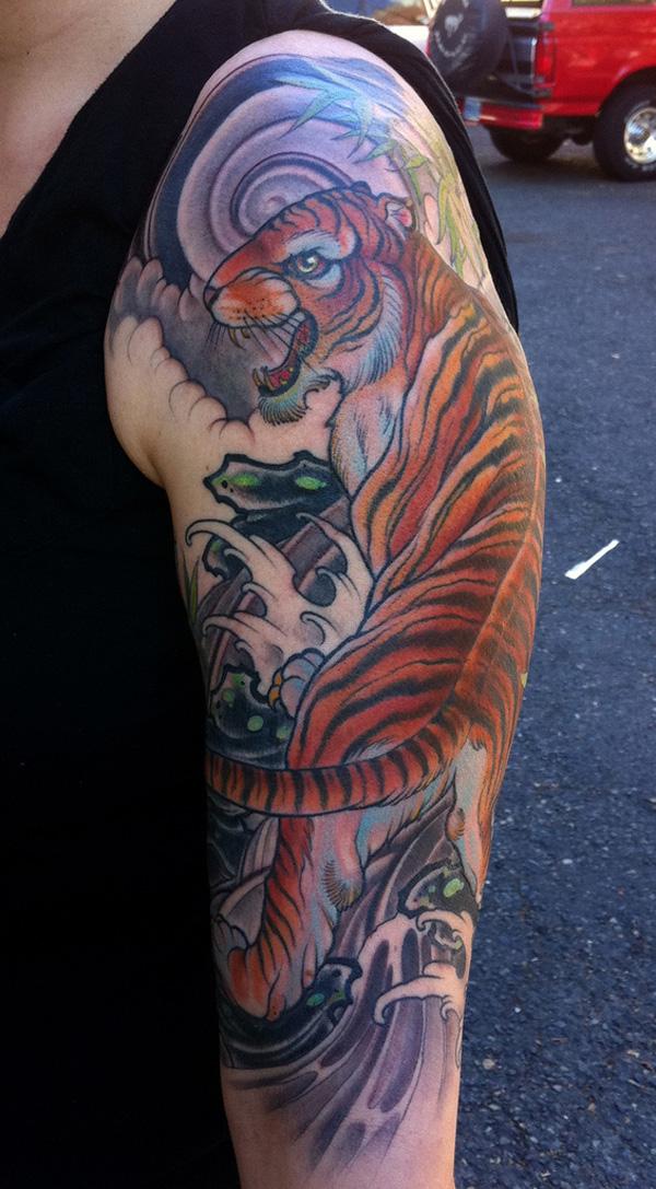 Tiger and spartan realistic tattoo design references – TattooDesignStock