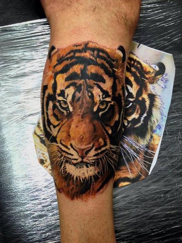 Shoulder 3D Tiger tattoo at theYoucom