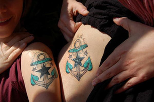 matching anchor tattoos for sisters