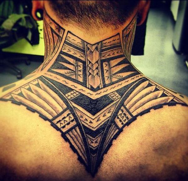 30 Cool polynesian neck tattoo for men Cool polynesian neck tattoo for men