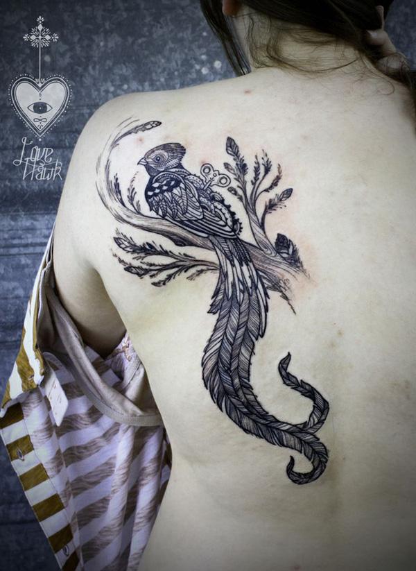 36 birds on the tree girly tattoos