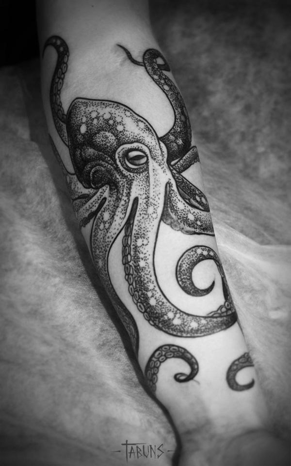 Girl with octopus tattoo