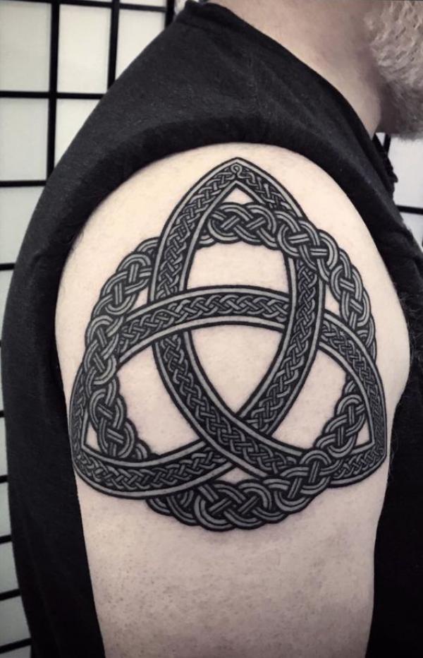 Celtic heart shoulder tattoo