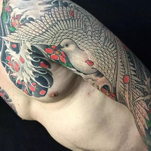 Dove Japanese style tattoo