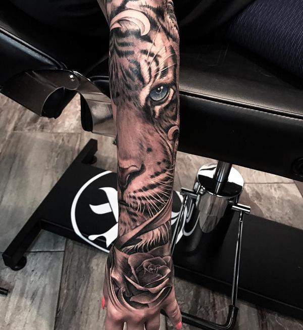 Tiger Arm Tattoo - Ace Tattooz & Art Studio Mumbai India