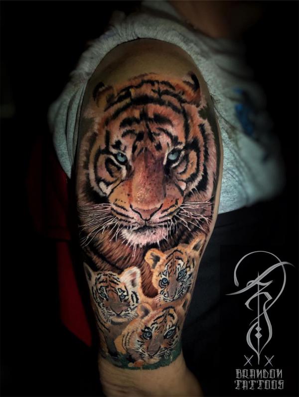 Tiger Sleeve New Ink Tattoo Shop 1295 Shreveport Barksdale Hwy Suite C.  Shreveport Louisiana 71105 318-828-2616. #tattoo #tattoos #fyp… | Instagram