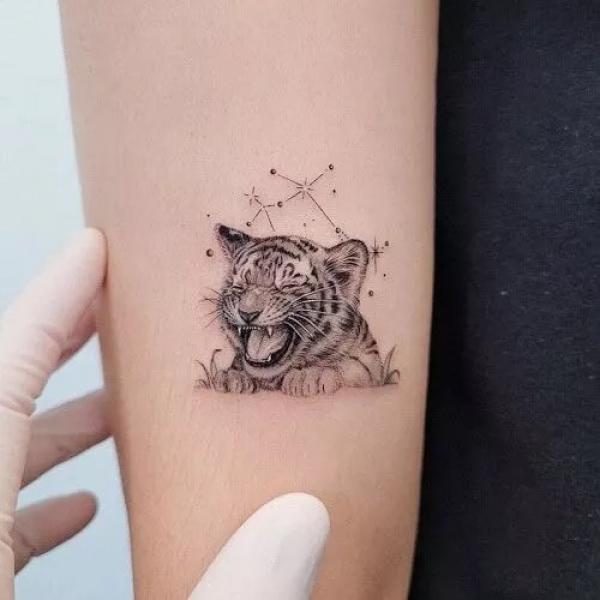 Tiger cub constellation tattoo