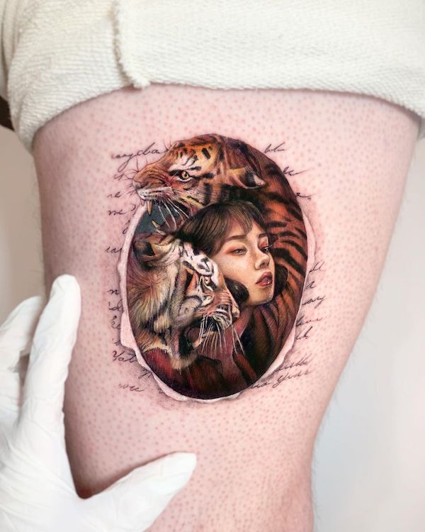 Aggregate 93+ about tiger name tattoo super hot .vn