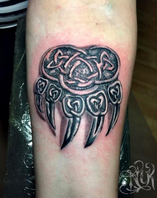 celtic bear paw print tattoo
