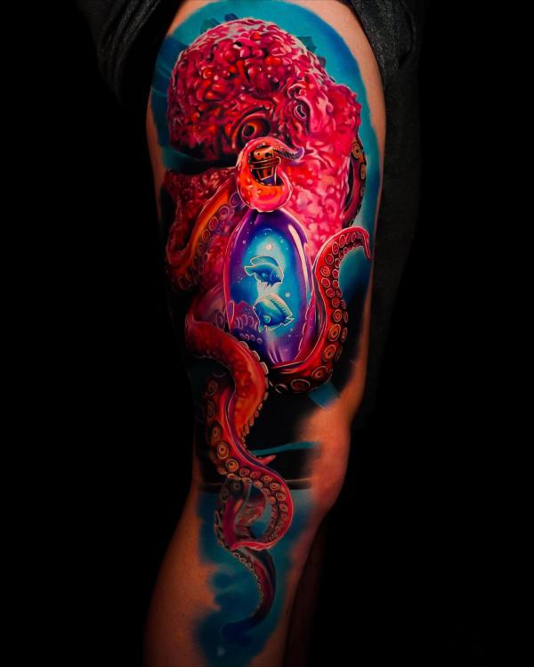 octopus and fish tattoo