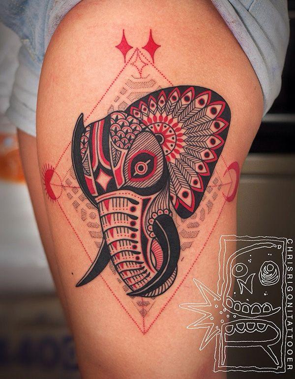 Tribal Elephant Tattoo