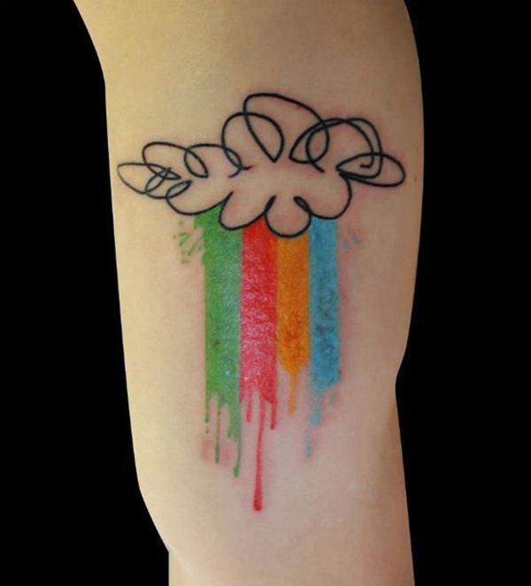 38 simple-cloud-and-colorful-rain-tattoo
