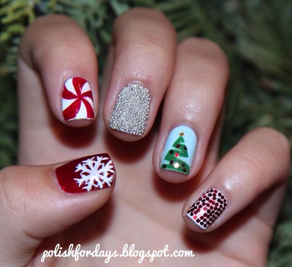 65 Cute Christmas Nails | Art and Design