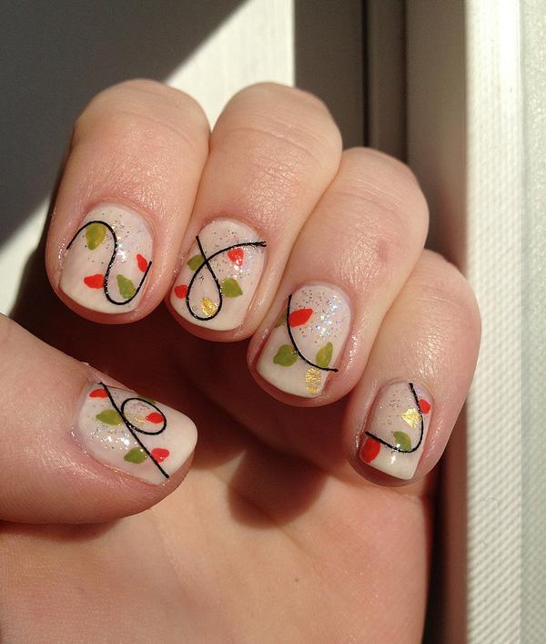 59 Christmas lights nails