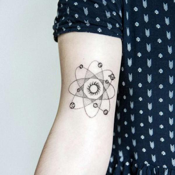 Atom solar system tattoo
