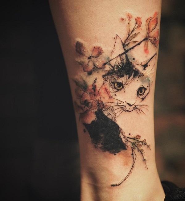 100+ Examples of Cute Cat Tattoo | Cuded 100+ Examples of Cute Cat Tattoo | Cuded