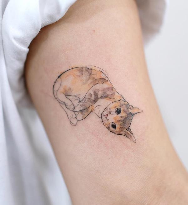 100+ Examples of Cute Cat Tattoo | Art and Design