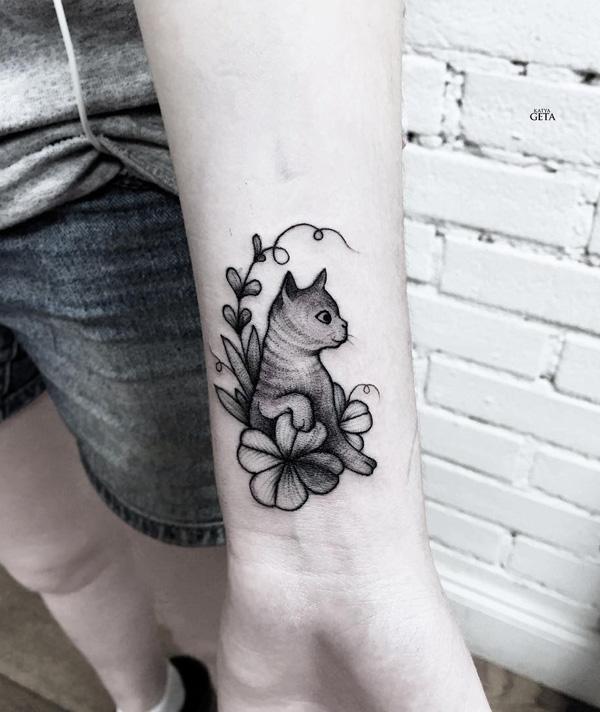 100+ Examples of Cute Cat Tattoo | Cuded