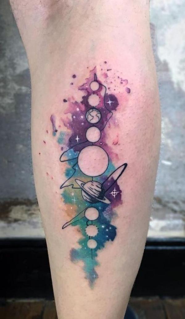 Galaxy solar system tattoo